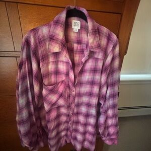 BDG Urban Outfitters Pink/purple Plaid Button-Up Shirt